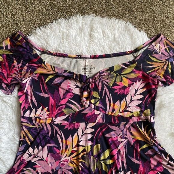 Torrid Super Soft Knits Top Multicolor Stretchy Womens Size 3X - Picture 4 of 7